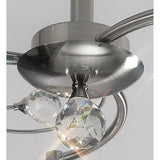 Cara 3 Light Crystal Semi-Flush Ceiling Light - Satin Nickel