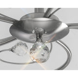 Cara 5 Light Crystal Semi-Flush Ceiling Light - Satin Nickel