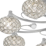 Cara 8 Light Crystal Semi-Flush Ceiling Light - Satin Nickel