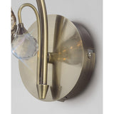 Cara 1 Light Crystal Wall Light With Switch - Brass