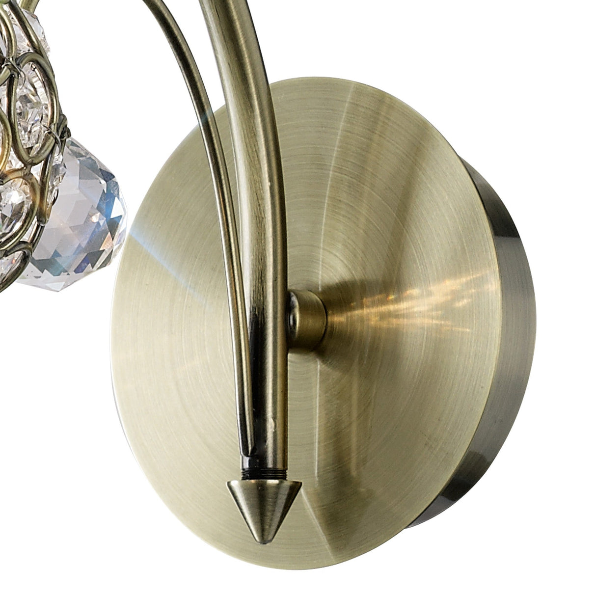 Cara 1 Light Crystal Wall Light With Switch - Brass