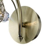 Cara 1 Light Crystal Wall Light With Switch - Brass