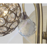 Cara 1 Light Crystal Wall Light With Switch - Brass