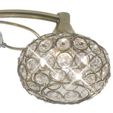 Cara 3 Light Crystal Semi-Flush Ceiling Light - Antique Brass