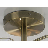 Cara 5 Light Crystal Semi-Flush Ceiling Light - Antique Brass