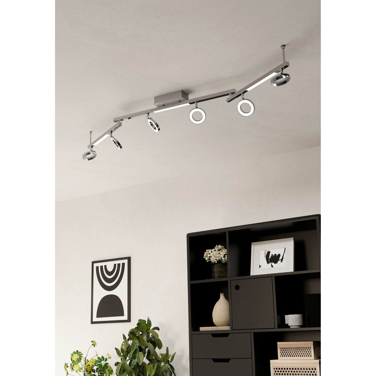Cardillio 1 LED 6 Light Spotlight Bar - Aluminium & Chrome