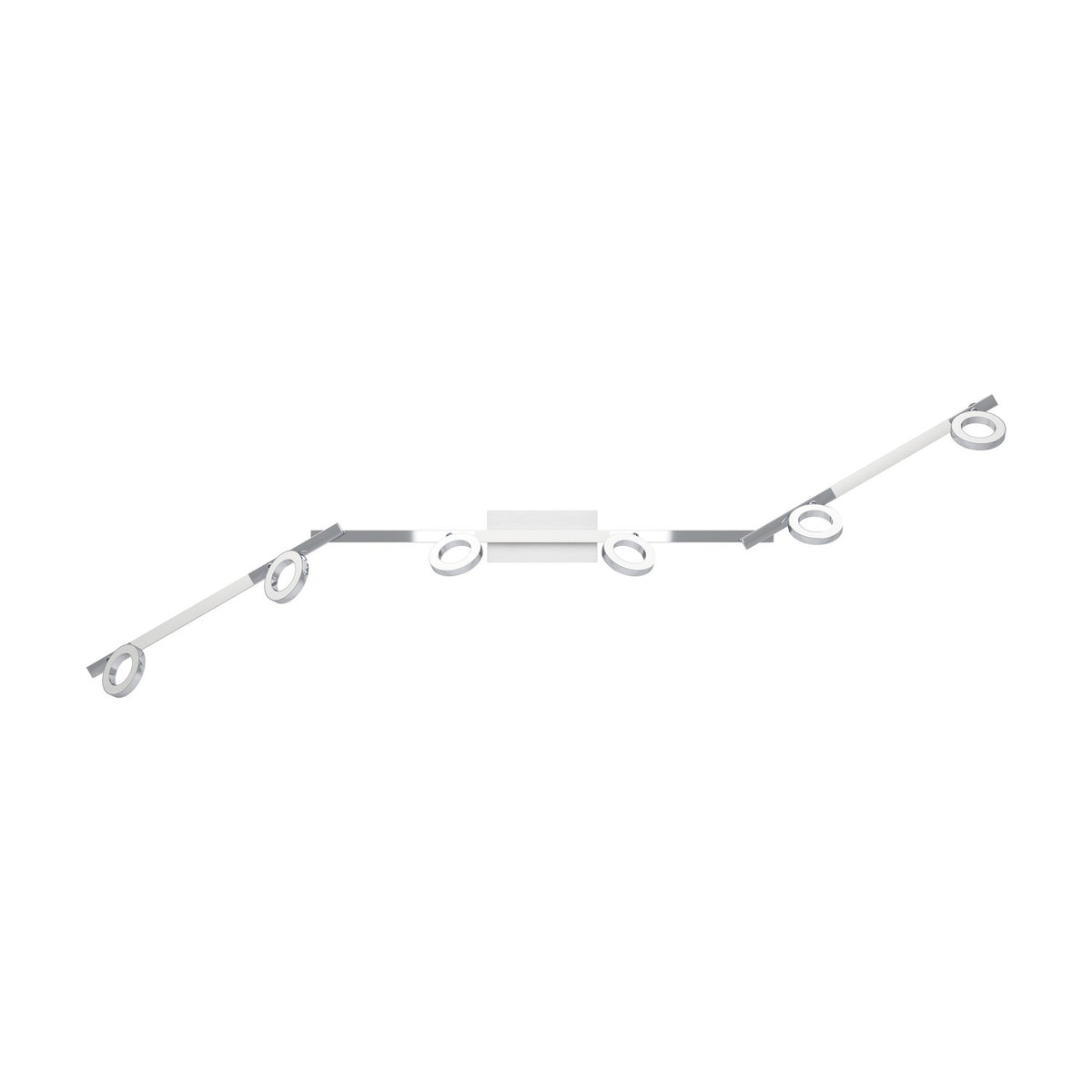 Cardillio 1 LED 6 Light Spotlight Bar - Aluminium & Chrome