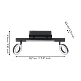 Cardillio LED 2 Light Spotlight Bar - Black