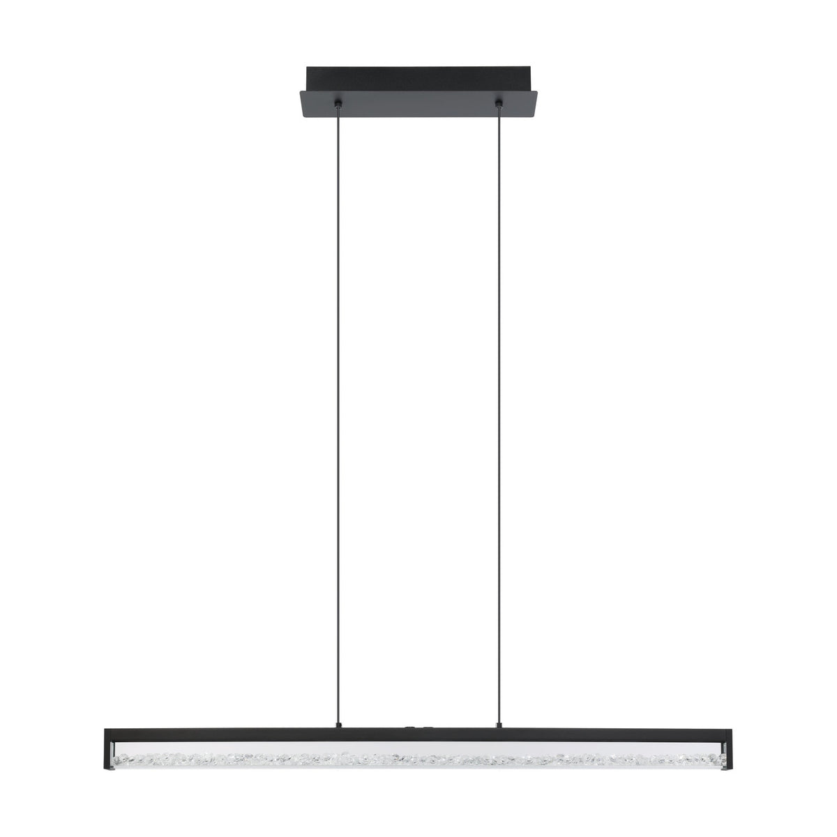 Cardito 1 Clear Glass Pendant Light - Black