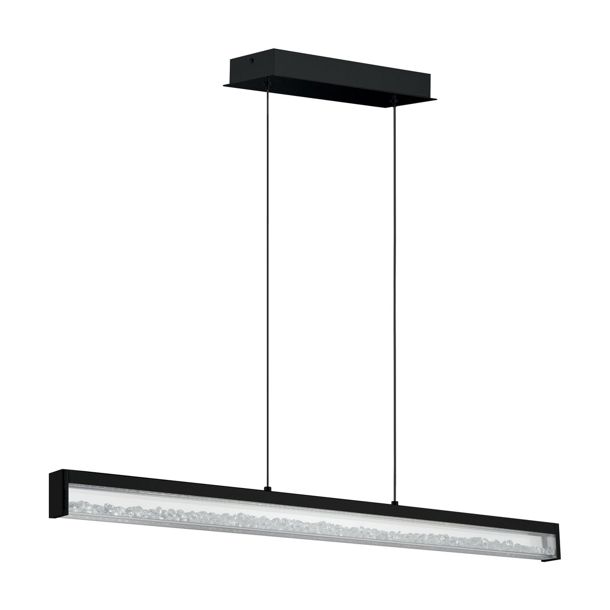 Cardito 1 Clear Glass Pendant Light - Black