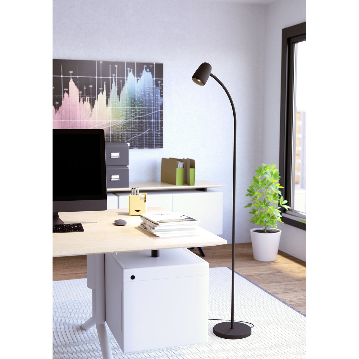 Carlo Floor Lamp - Black & White