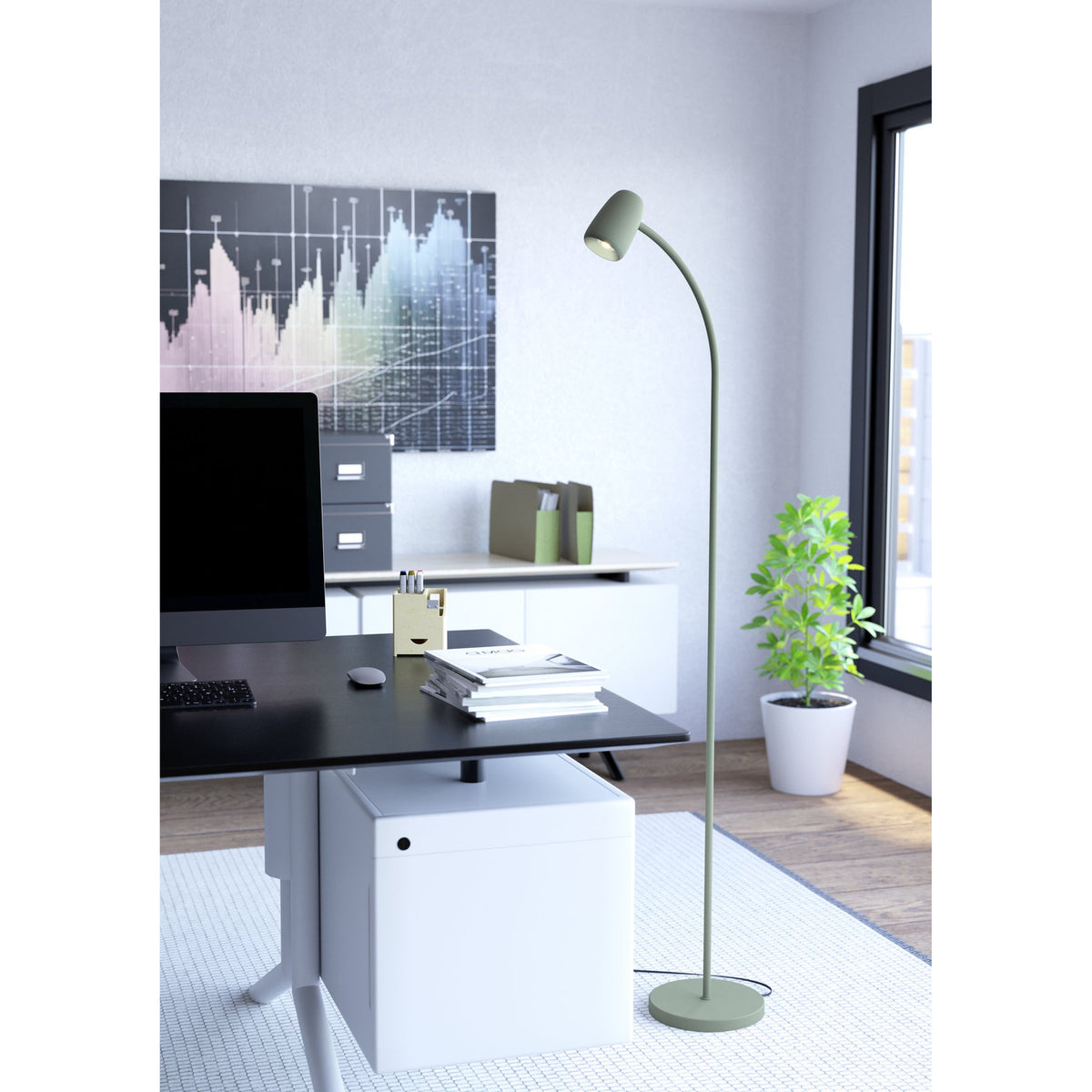 Carlo Floor Lamp - Green & White