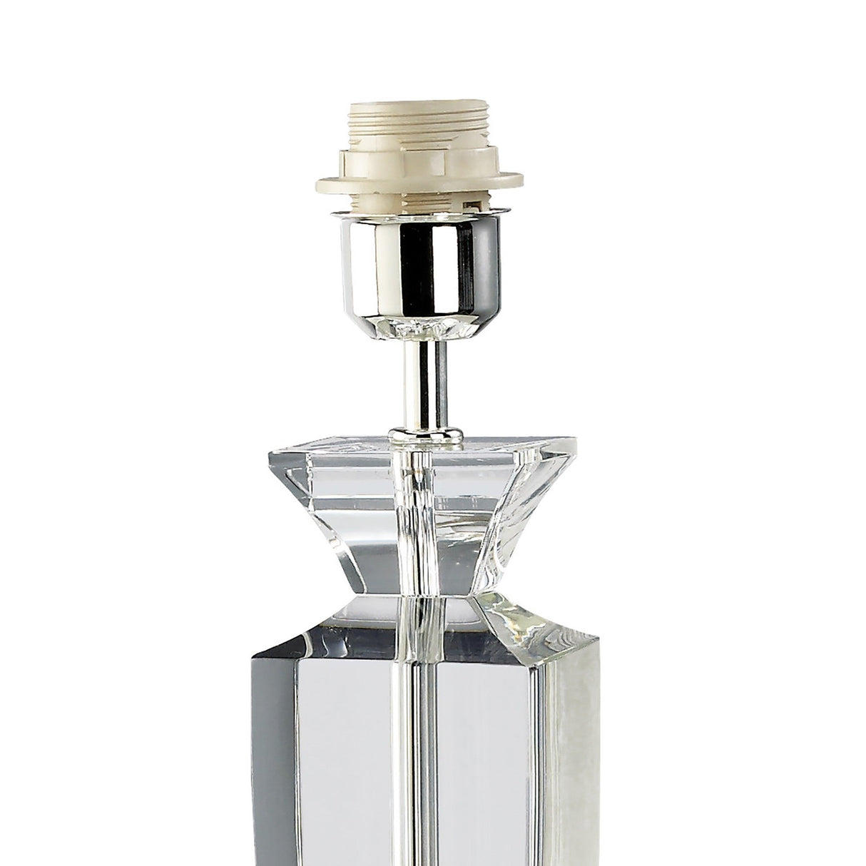 Carmela 1 Light Crystal Table Lamp - Silver Finish (Without Shade)