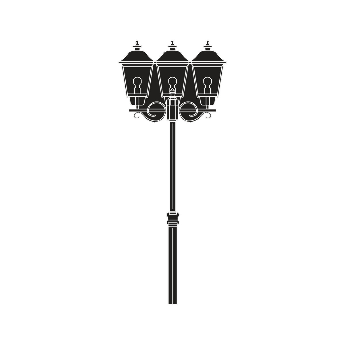 Casement Cast Aluminium Outdoor Adjustable 3 Light Lamp Post