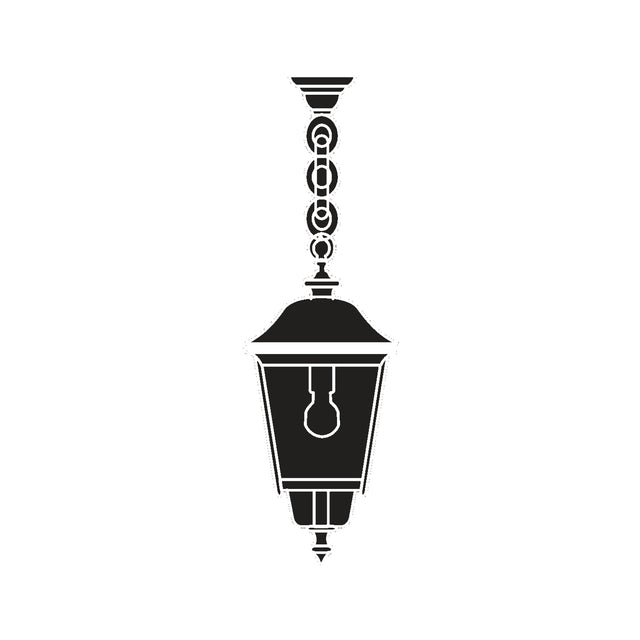 Casement cast aluminium outdoor pendant lantern in black, hung by a decorative chain with a domed roof and clear polycarbonate lens, shown on a plain white background.