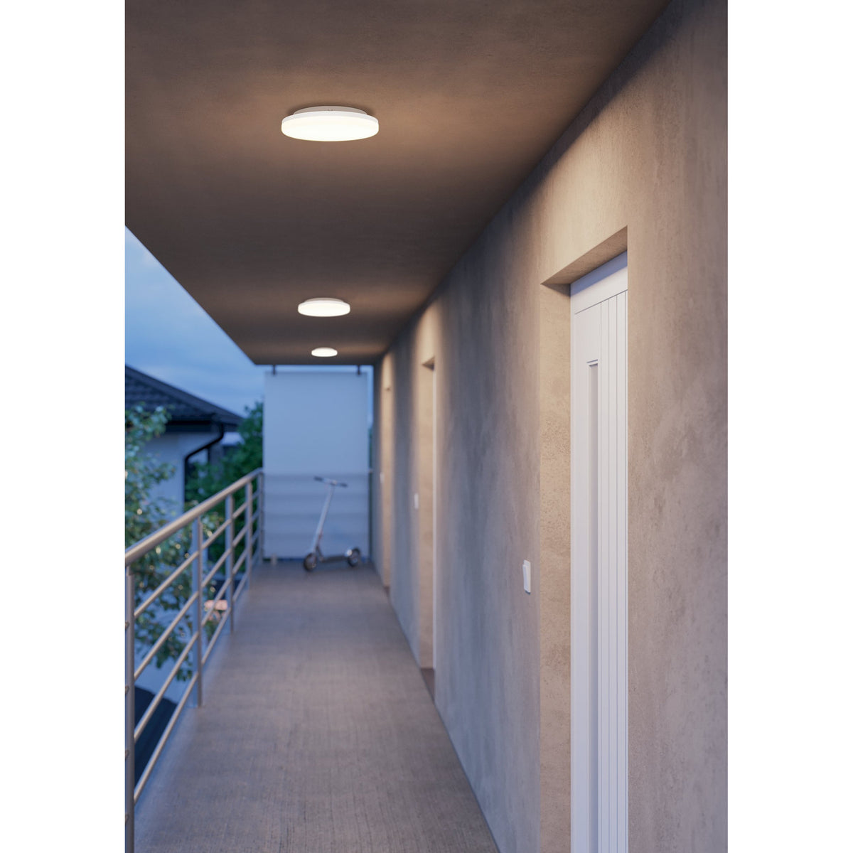 Castagneto LED Flush Ceiling Light 26cm - White