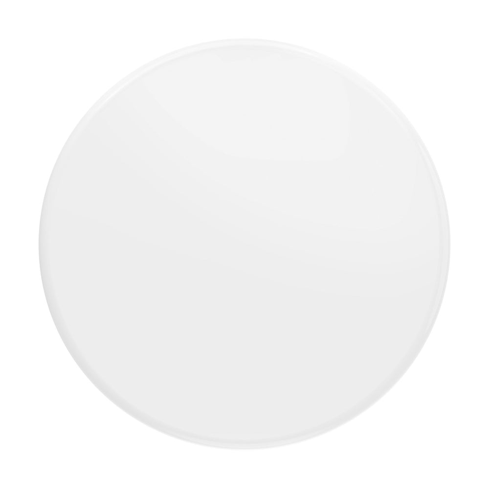 Castagneto LED Flush Ceiling Light, 31cm round white plastic diffuser with a glossy finish, shown against a plain white background.