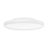 Castagneto LED flush ceiling light, 31cm round white plastic fixture with slim profile and integrated diffuser, shown side-on against a plain white background.