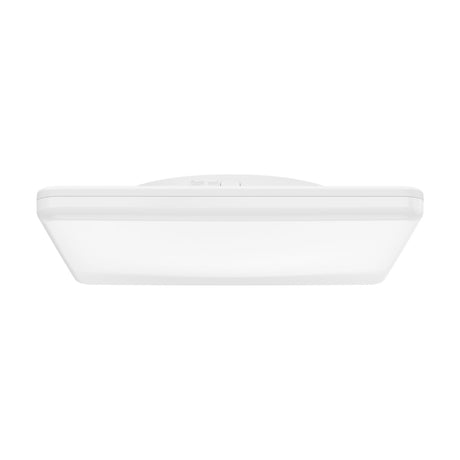Castagneto LED Panel Light, 31 x 31cm square ceiling fixture with rounded corners, white plastic body, integrated LED, and visible CCT control buttons, shown side-on against a white background.