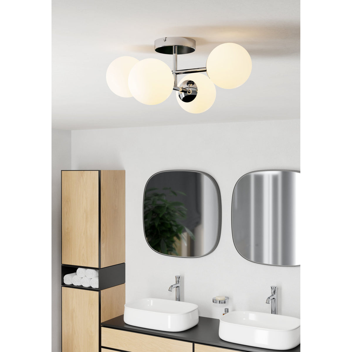 Castrovido 4 Light Bathroom Ceiling Light - Chrome