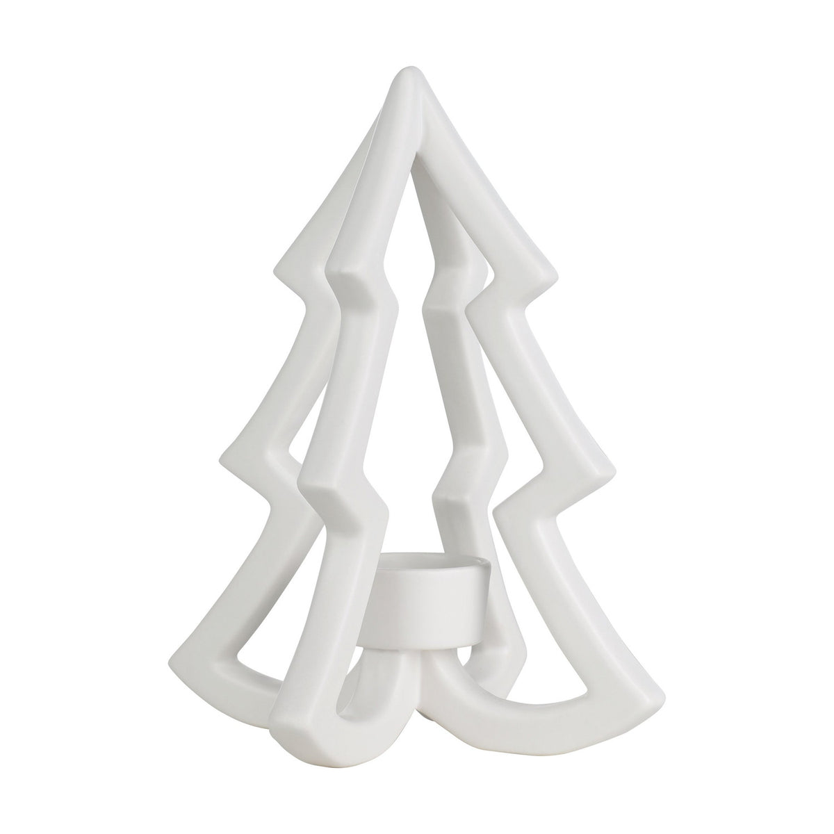 Catacol Ceramic Candle Holder - White