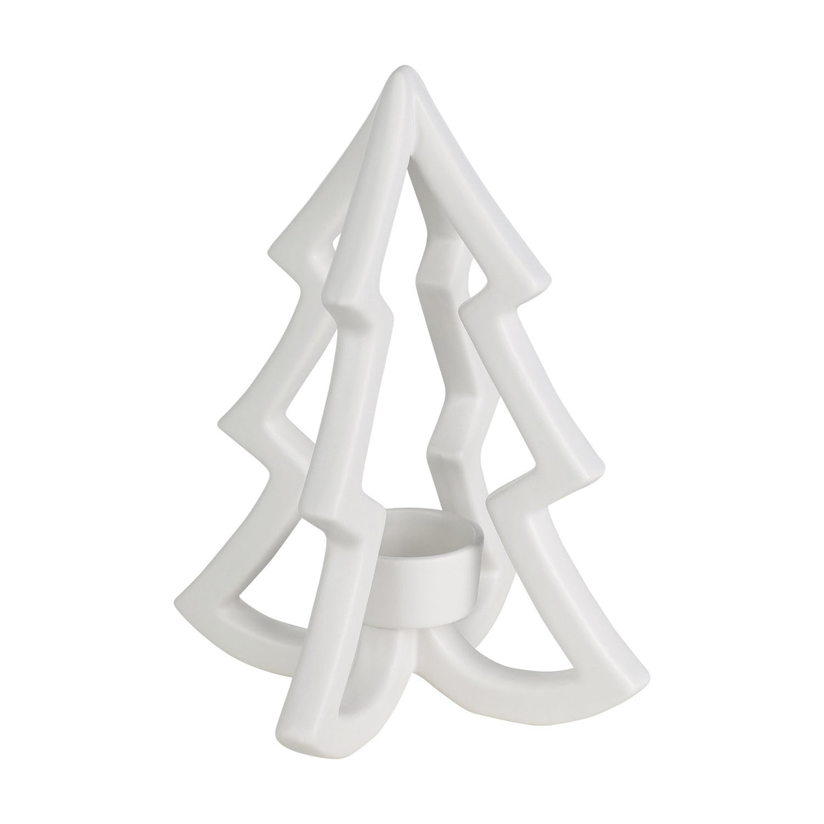 Catacol Ceramic Candle Holder - White