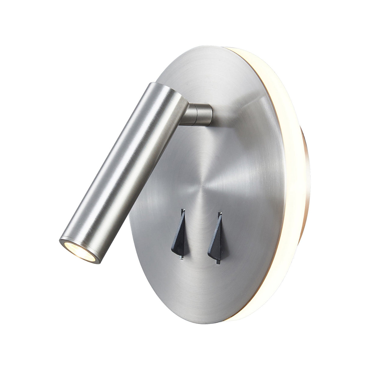 Cayman Round LED Wall/Reading Light - Satin Nickel