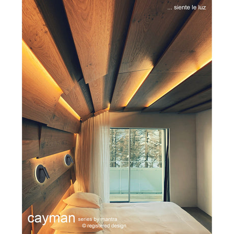 Cayman Round LED Wall/Reading Light - Sand Black