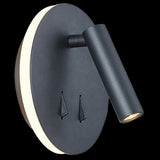 Cayman Round LED Wall/Reading Light - Sand Black