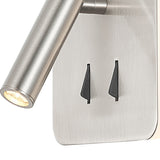 Cayman Square LED Wall/Reading Light - Satin Nickel