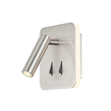 Cayman Square LED Wall/Reading Light - Satin Nickel