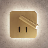 Cayman Square LED Wall/Reading Light - Satin Gold