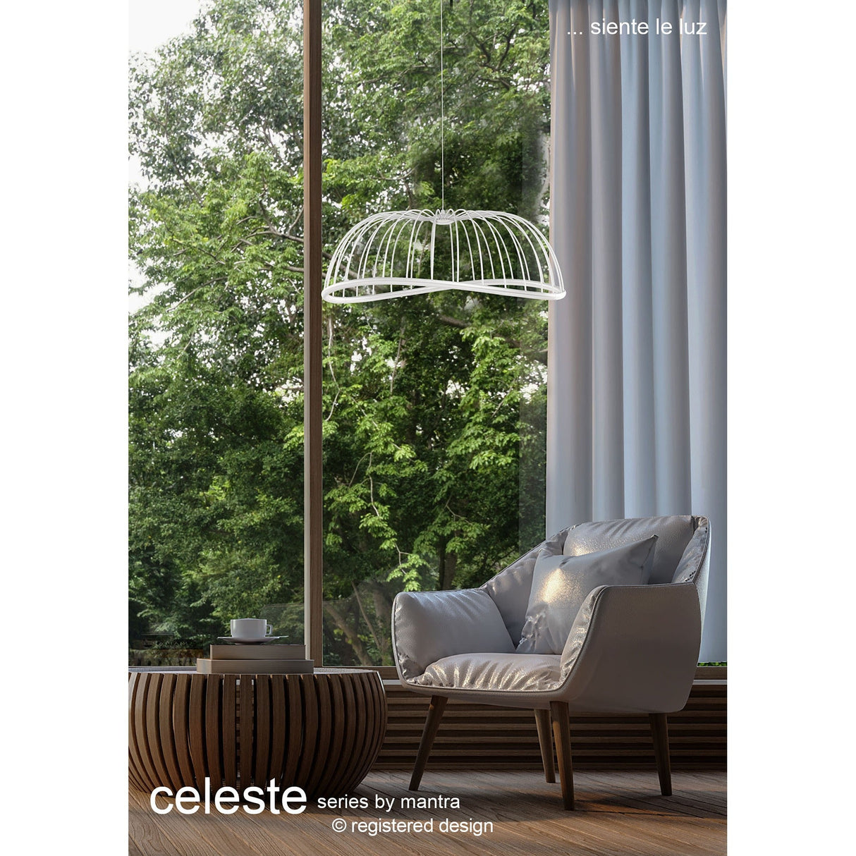 Celeste Large 2 Light LED Pendant Light 40W 3000K - White