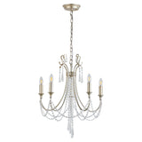Celine 56cm 5 Light Crystal Chandelier - Aged Silver