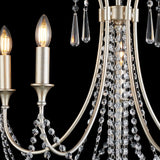 Celine 56cm 5 Light Crystal Chandelier - Aged Silver