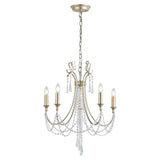 Celine 56cm 5 Light Crystal Chandelier - Aged Silver