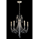 Celine 56cm 5 Light Crystal Chandelier - Aged Silver
