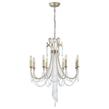 Celine 70cm 8 Light Crystal Chandelier - Aged Silver
