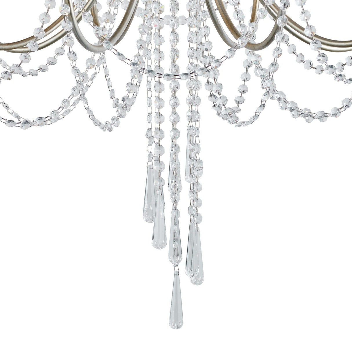 Celine 70cm 8 Light Crystal Chandelier - Aged Silver