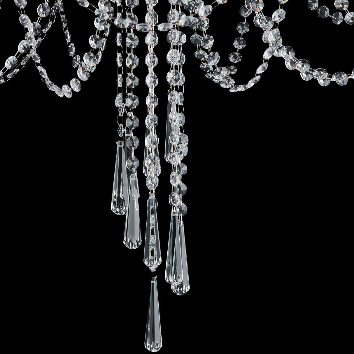 Celine 70cm 8 Light Crystal Chandelier - Aged Silver