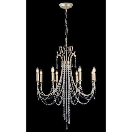 Celine 70cm 8 Light Crystal Chandelier - Aged Silver