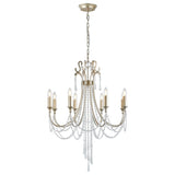 Celine 70cm 8 Light Crystal Chandelier - Aged Silver