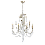 Celine 80cm 12 Light Crystal Chandelier - Aged Silver