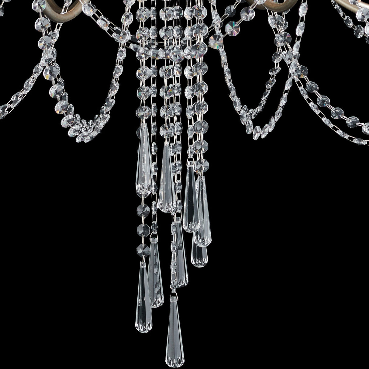 Celine 80cm 12 Light Crystal Chandelier - Aged Silver