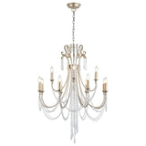 Celine 80cm 12 Light Crystal Chandelier - Aged Silver