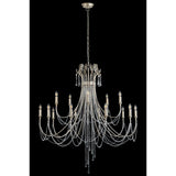 Celine 122cm 15 Light Crystal Chandelier - Aged Silver