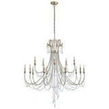 Celine 122cm 15 Light Crystal Chandelier - Aged Silver