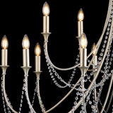 Celine 122cm 15 Light Crystal Chandelier - Aged Silver