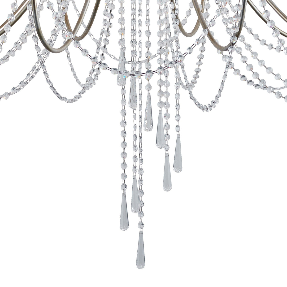 Celine 122cm 15 Light Crystal Chandelier - Aged Silver