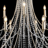 Celine 122cm 15 Light Crystal Chandelier - Aged Silver
